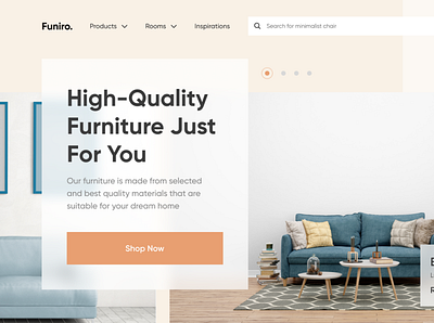 Furniture Landing Page animation art branding design graphic design illustration illustrator logo minimal ui