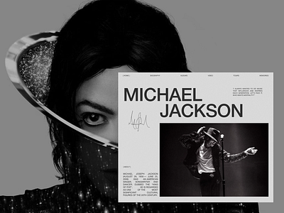 Michael Jackson branding design designers dribbble illustration michaeljackson singer site typography ui ux webdesign website