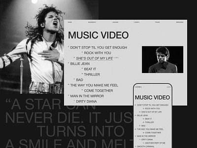 Michael Jackson adobe branding design designers illustration logo michaeljackson minimalism music musicvideo singer typography ui uiux ux webdesign website