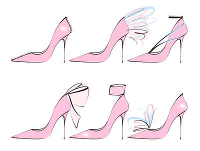 Cute Pink Heels cute art cute illustration design fashion fashion app fashion brand fashion design fashion icon fashion illustration fashion illustrator fashion logo fashion shop fashion sketch fashionable heels illustration pink shoes app shoes design shoes logo