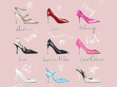 Multibrand Designer Fashion Heels design fashion fashion app fashion brand fashion design fashion icon fashion illustration fashion illustrator fashion logo fashion post fashion shop fashion sketch heels illustraion illustration illustration art illustrations illustrator illustrator design pumps