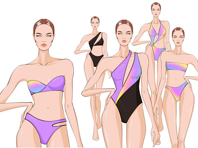 Beachwear Collection 2021 Fashion Illustration