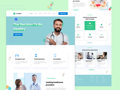 Landing page for medical centre