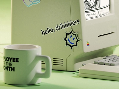 Stickers 3d 3dart apple blender blender3d computer cup cycles design illustration keyboard macintosh 3d mouse mug stickers