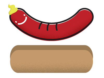 Hot Dog bbq hot dog illustration mustard red