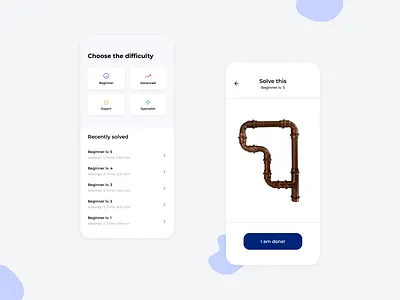 KUPR - mobile app for solving puzzles from tubing app branding design ui ux