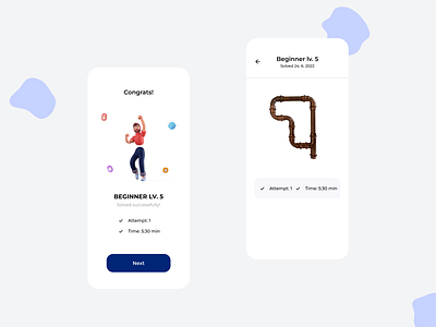 KUPR - mobile app for solving puzzles from tubing app design minimal modern ux