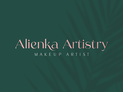 Alienka Artistry - Makeup Artist Logo and Branding beautiful branding beauty beauty logo beautybranding graphic design green and pink makeup makeupartist makeupbranding makeuplogo