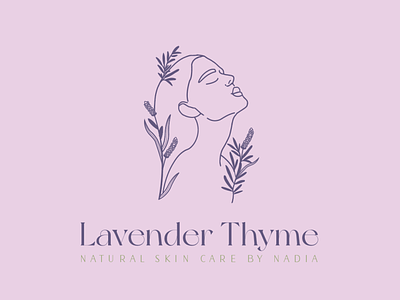 Lavender Thyme Natural Skincare Logo & Branding lavender branding line art design natural beauty logo natural branding natural logo purple and green purple branding skincare branding skincare design skincare logo