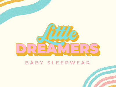 Little Dreamers - Baby Branding - Passion Project baby branding baby clothes baby logo branding colorful branding design logo logo design pink and blue branding playful branding