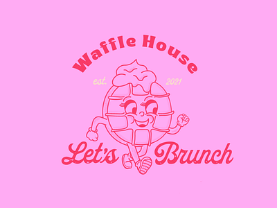 Lets Brunch Waffle House - Logo Design brand designer branding design digital art graphic design illustration illustrator logo logo design logo designer