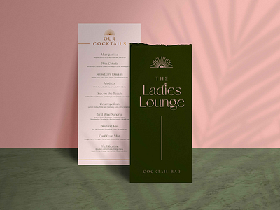 Ladies Lounge Cocktail Bar Menu Design cocktail branding cocktail logo design ladies night out logo logo design lounge branding menu menu design menu graphic design