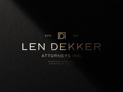 Len Dekker Logo Design & Branding - Embossed Primary Logo