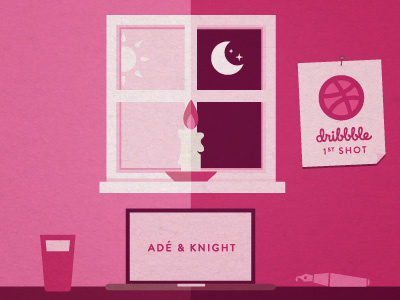 Adé And Knight candle day design icon illustration midnight
