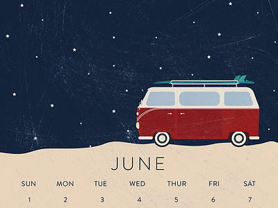 VW car wash calendar calendar june red summer van vw