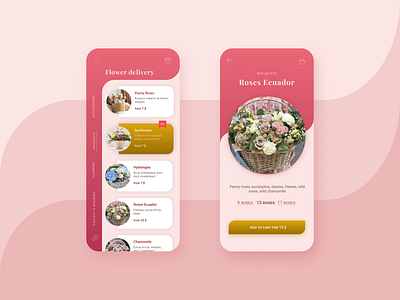 Flower delivery app app design gradient minimal ui ux