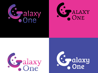 Galaxy One design flat logo minimal vector