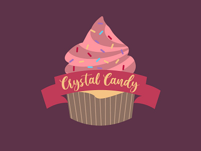 Crystalcandy design flat logo minimal vector