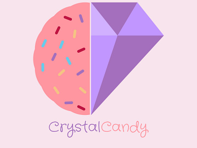 Crystal candy design flat logo minimal vector