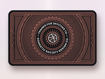 Hello Dribbble! ball business card debute first shot lines ornament platinum