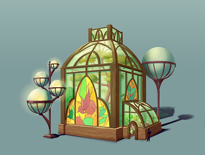 GreenHouse Shop Concept Art buiding concept concept art digital nature