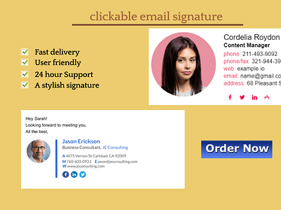 I will create a responsive html email signature with clickable clickable signature email signature html html css html email signature html template