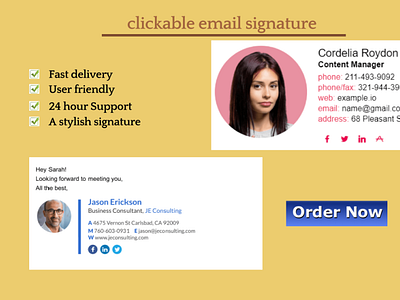 I will create a responsive html email signature with clickable