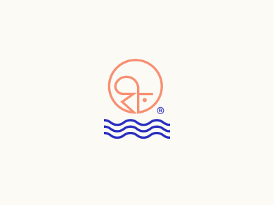 fish logo design animales design fish icon identity illustration logo modern logo outline smart logo vector water