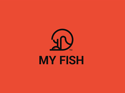 My fish logo design branding cat design fish graphic design icon identity illustration logo minimalism modern logo my fish vector