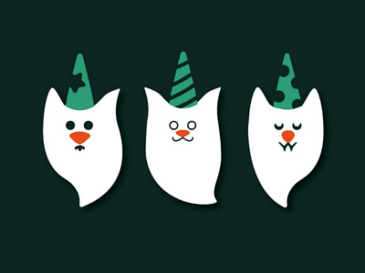 Ghost cats cat holiday vector illustration