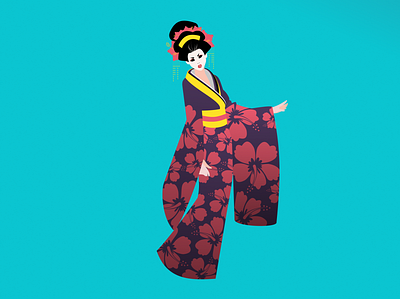 An Upset Geisha! design figma illustration vector