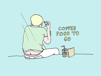 Coffee + Food To Go brooklyn butt crack coffee illustration