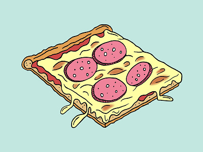 Thin Crust Pizza illustration pizza