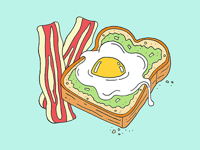 Bacon, Eggs & Avocado avocado bacon brunch eggs food illustration