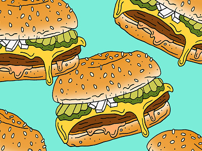 Cheeseburger art burger cheese cheeseburger design food illustration