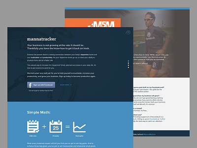 Mannatracker Landing Page icons rwd simple math web web app
