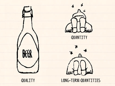 Quantity vs Quality - Beer beer fatty mcbutterson illustration sketch