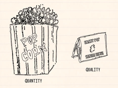 Quality vs Quantity - Popcorn butter mcfattyson illustration popcorn sketch