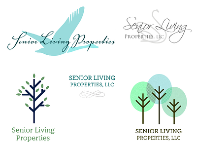 Senior Living - Identity Candidates bird branding identity illustration logo swan trees