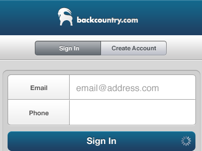 Login button form ipad iphone login tabs ui ux