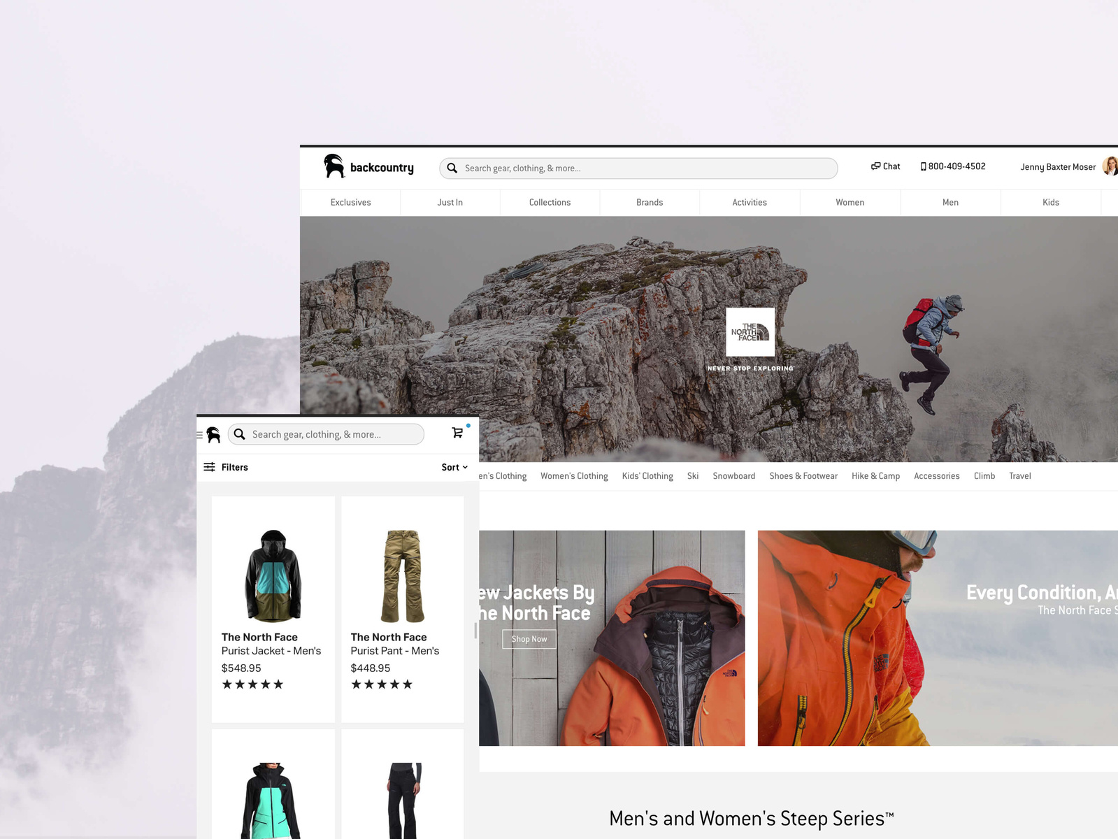Backcountry Site by Michael Stevens on Dribbble