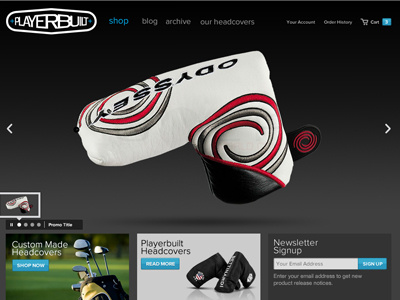 Playerbuilt ecommerce golf homepage web