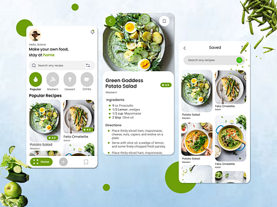 Recipes App app branding design minimal typography ui