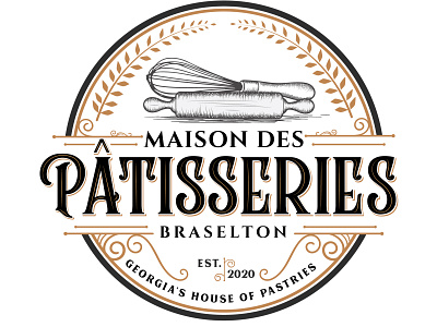 Manison Des Pastisseries artwork bakery logo branding classic design emblem illustration retro logo vector vintage logo