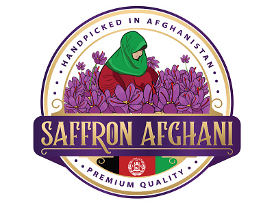 Saffron Afghani Emblem Logo