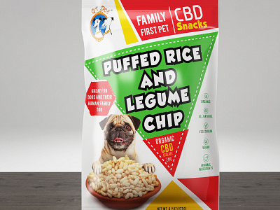 CBD snack Puffed Rice and Legume chips Packaging