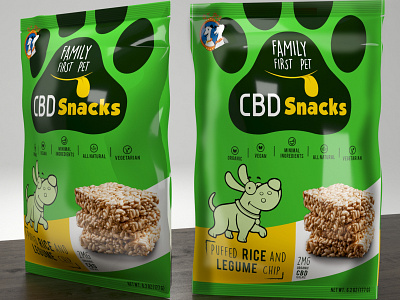 CBD snack Puffed Rice and Legume chips Packaging