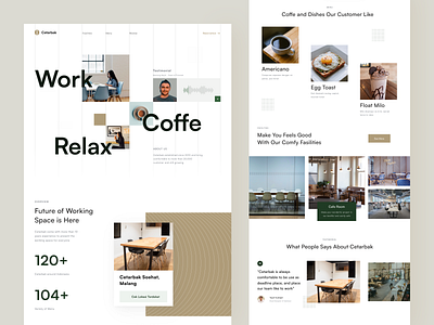 Cetarbak - Coworking Space & Cafe aestethic brown cafe clean coffe coworking space design flat landing page minimalism minimalist modern picture relax ui web website working space