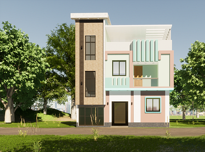 Exterior Design duplex animation architecture exterior design sketchup