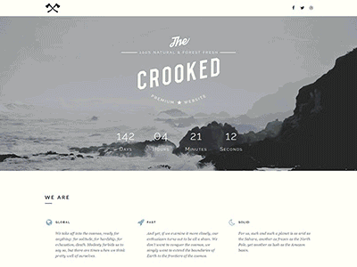 Sneak peek #6 - Crooked HTML Template bootstrap coming soon flat gif html minimal responsive template under construction wip